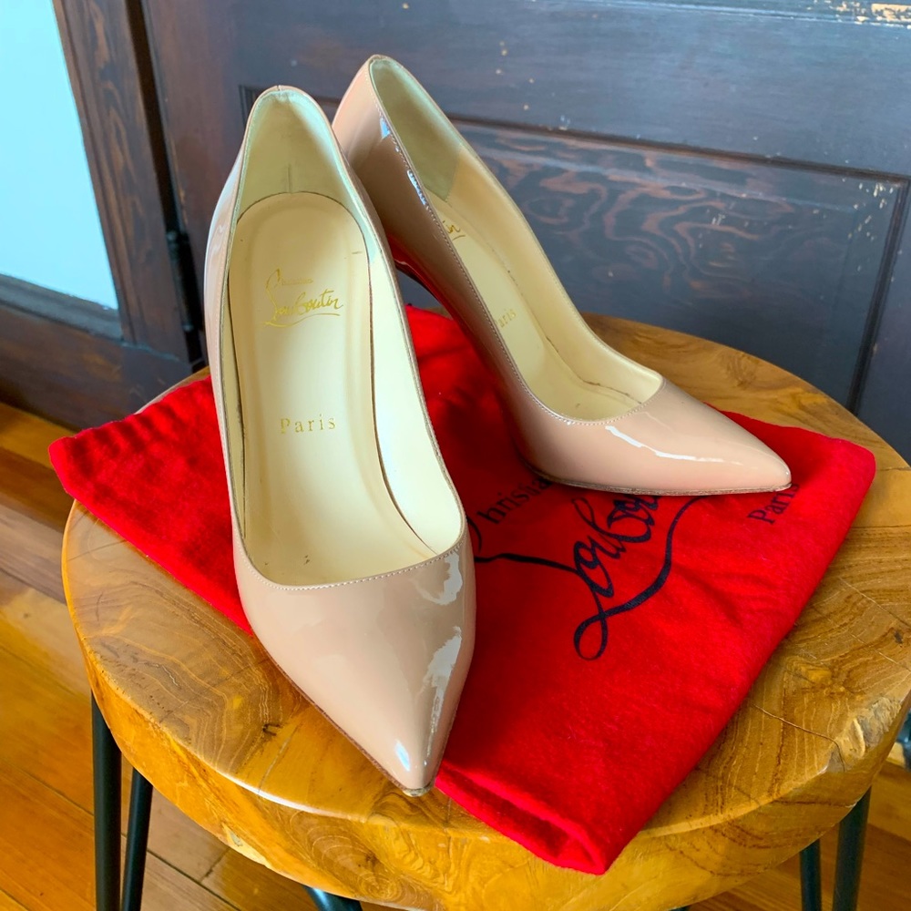 Christian Louboutin Beige Patent Pumps